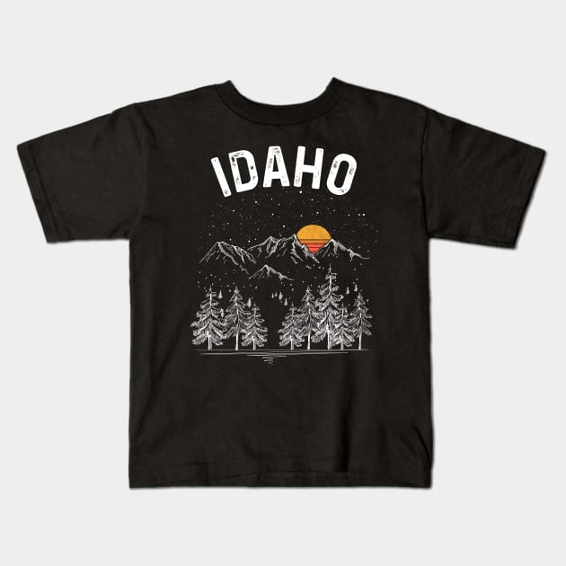 Vintage Retro Idaho State Kids T-Shirt by DanYoungOfficial